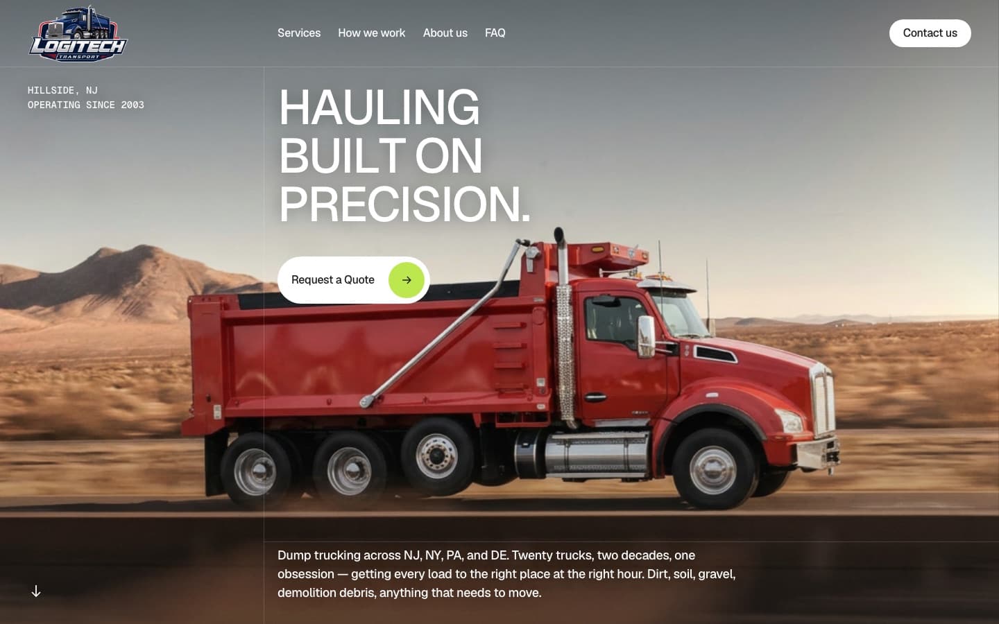 Logitech Transport website home page